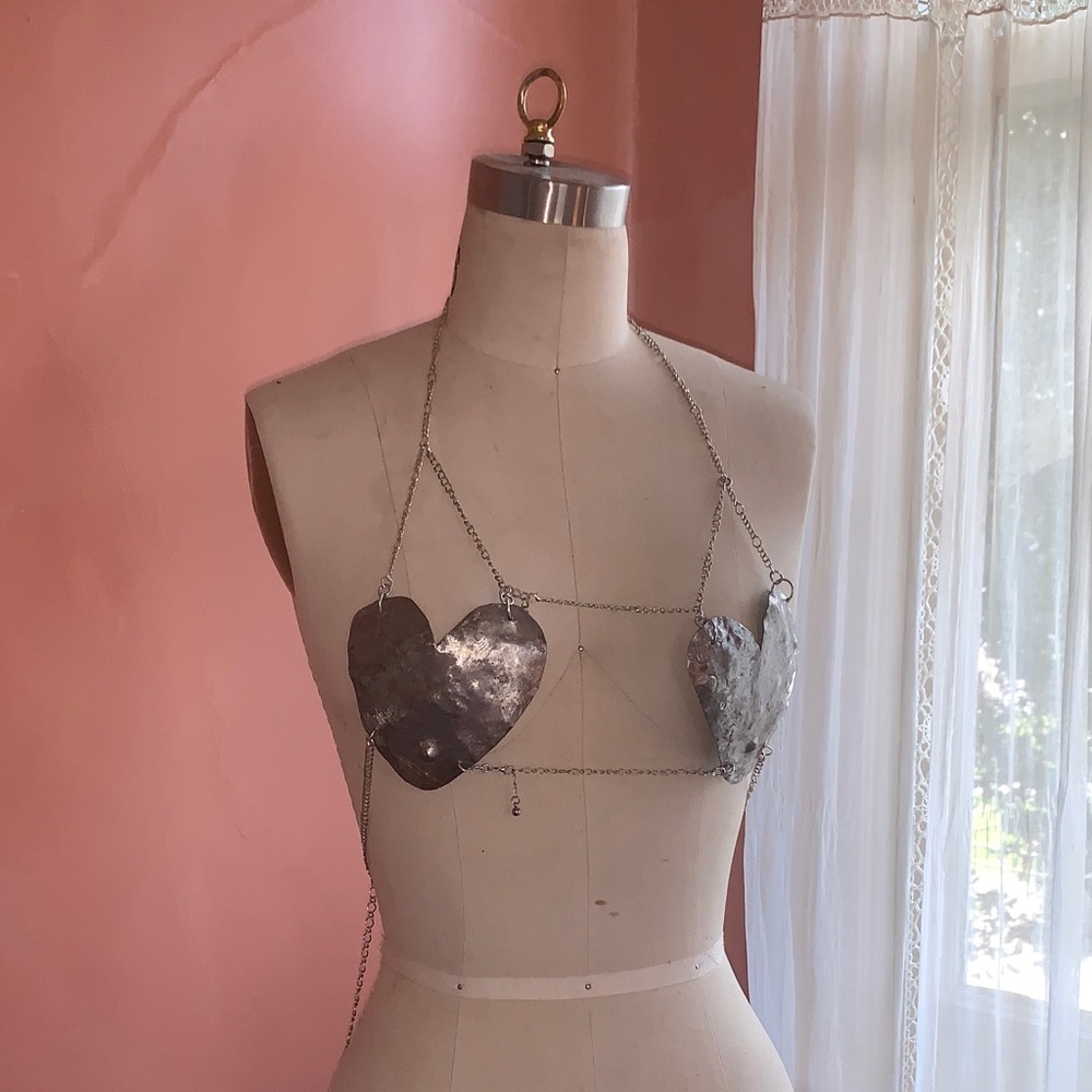 Handmade Precious Metal Heart Armor Top